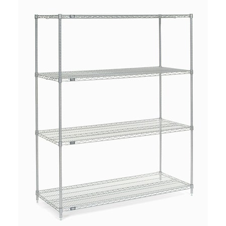 Nexel Wire Shelving, Poly-Z-Brite, 42W x 14D x 74H 14427Z